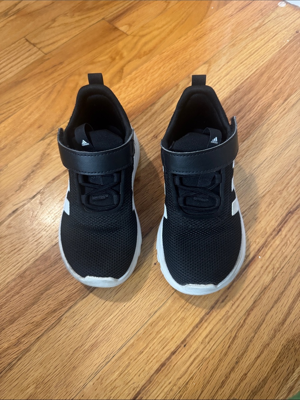 adidas Black and White Kids Velcro Sneakers